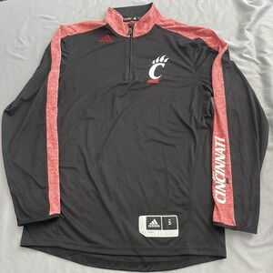 Adidas Cincinnati Bearcats Quarter Zip Pullover Mens S Black Team Issued